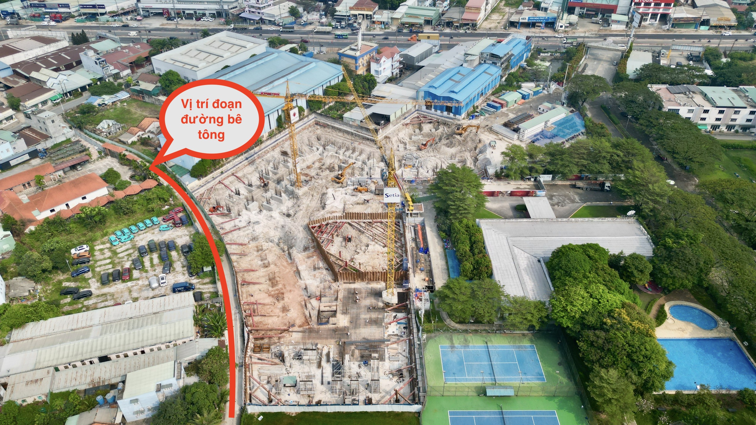 TP.HCM: Xây dựng Chung cư Cao cấp EcoXuân gây sụt lún gần 120 m đường bê tông ở Lái Thiêu